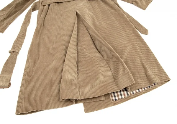 アクアスキュータムAquascutum 裏チェックコーデュロイロングトレンチコート モカ8 K-107983_017