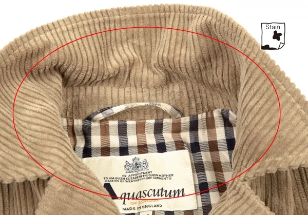 アクアスキュータムAquascutum 裏チェックコーデュロイロングトレンチコート モカ8 K-107983_004