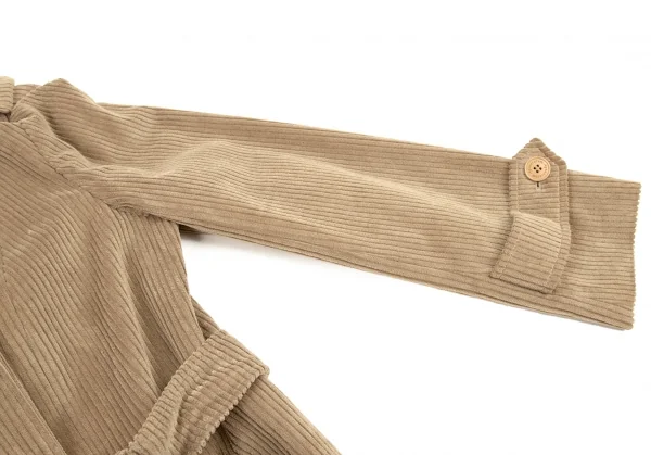 アクアスキュータムAquascutum 裏チェックコーデュロイロングトレンチコート モカ8 K-107983_006