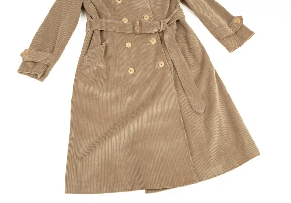 アクアスキュータムAquascutum 裏チェックコーデュロイロングトレンチコート モカ8 K-107983_008