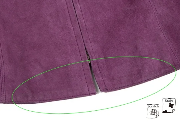 Kオブクリツィア K OF KRIZIA シープスウェードジップアップノーカラージャケット 紫42 K-107985_010