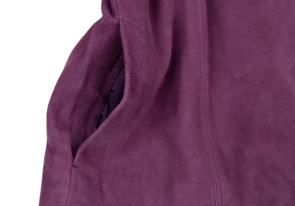 Kオブクリツィア K OF KRIZIA シープスウェードジップアップノーカラージャケット 紫42 K-107985_011