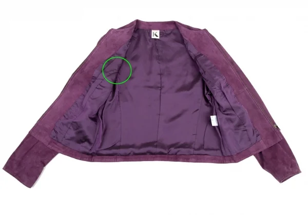 Kオブクリツィア K OF KRIZIA シープスウェードジップアップノーカラージャケット 紫42 K-107985_012