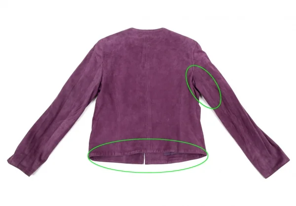 Kオブクリツィア K OF KRIZIA シープスウェードジップアップノーカラージャケット 紫42 K-107985_014