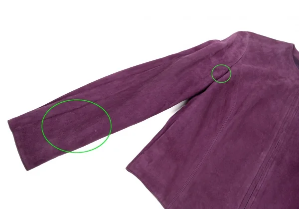 Kオブクリツィア K OF KRIZIA シープスウェードジップアップノーカラージャケット 紫42 K-107985_005