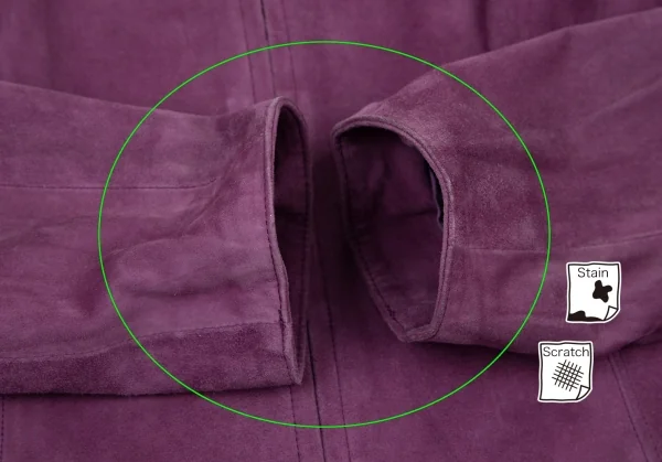 Kオブクリツィア K OF KRIZIA シープスウェードジップアップノーカラージャケット 紫42 K-107985_007