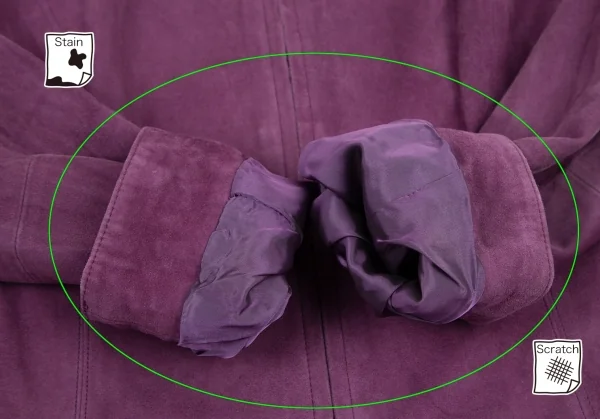 Kオブクリツィア K OF KRIZIA シープスウェードジップアップノーカラージャケット 紫42 K-107985_008