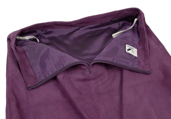 Kオブクリツィア K OF KRIZIA シープスウェードパネル切替スカート 紫42 K-107986_010