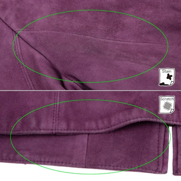 Kオブクリツィア K OF KRIZIA シープスウェードジップアップノーカラーセットアップスーツ 紫42 K-107987_009