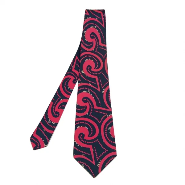 ポールスミスPaul Smith LONDON シルクトライバルドットネクタイ 紺ピンク K-108007_001