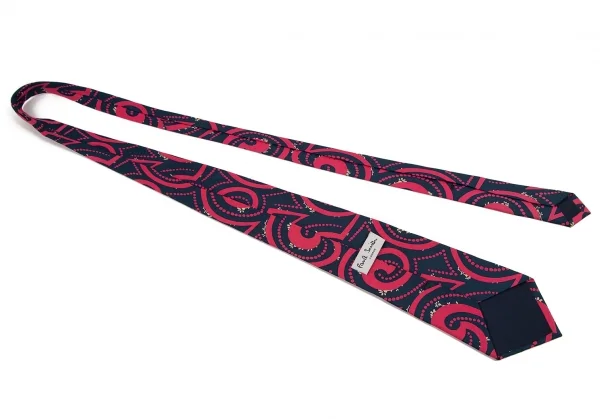 ポールスミスPaul Smith LONDON シルクトライバルドットネクタイ 紺ピンク K-108007_005