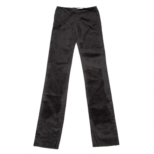 ロシャスROCHAS ストレッチベロアリーフパッチストレートパンツ 黒34 K-108008_001