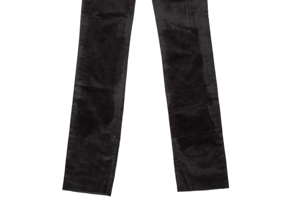 ロシャスROCHAS ストレッチベロアリーフパッチストレートパンツ 黒34 K-108008_004