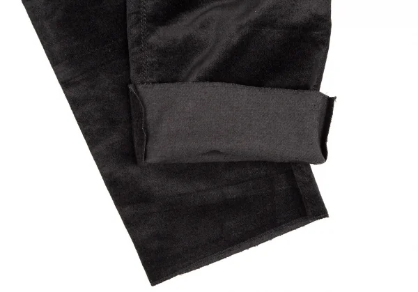 ロシャスROCHAS ストレッチベロアリーフパッチストレートパンツ 黒34 K-108008_005