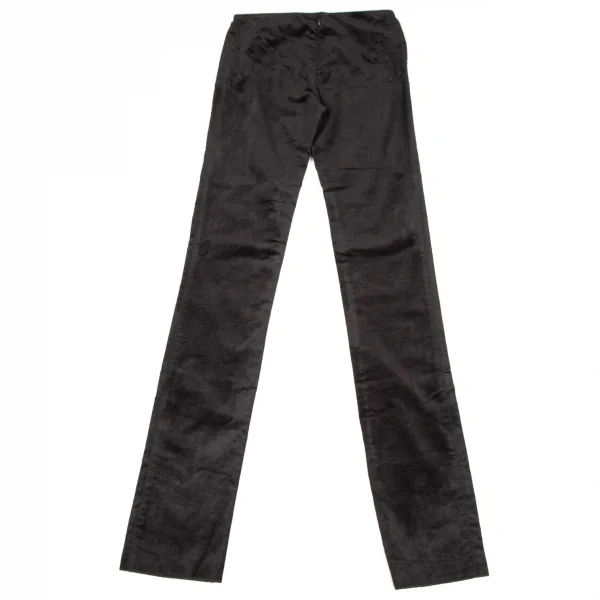 ロシャスROCHAS ストレッチベロアリーフパッチストレートパンツ 黒34 K-108008_006