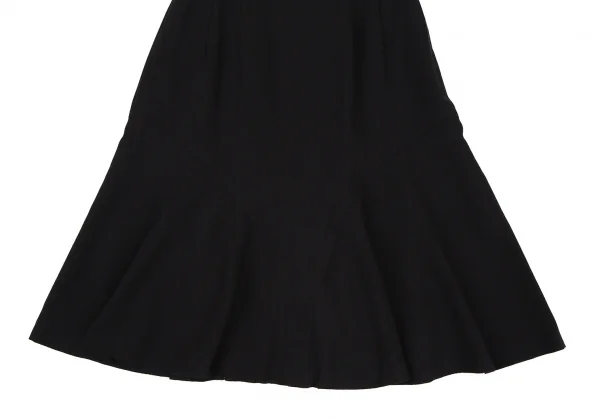 クリスチャンディオールChristian Dior ウールジョーゼット切替デザインスカート 濃紺M K-108018_006