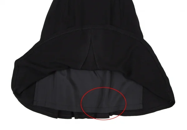 クリスチャンディオールChristian Dior ウールジョーゼット切替デザインスカート 濃紺M K-108018_007