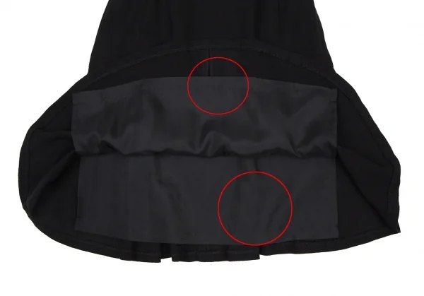 クリスチャンディオールChristian Dior ウールジョーゼット切替デザインスカート 濃紺M K-108018_009