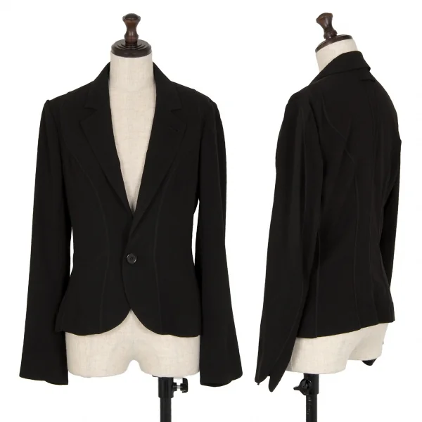 ジャンポールゴルチエJean Paul GAULTIER ストレッチジョーゼットカーブ切替ジャケット チャコール38 K-108020_001