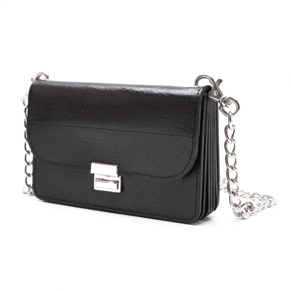 コムデギャルソンCOMME des GARCONS チェーンショルダー付きレザージャバラウォレット 黒 K-108036_001