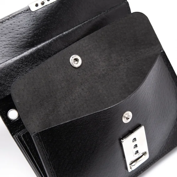 コムデギャルソンCOMME des GARCONS チェーンショルダー付きレザージャバラウォレット 黒 K-108036_012