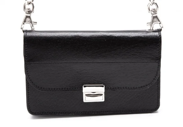 コムデギャルソンCOMME des GARCONS チェーンショルダー付きレザージャバラウォレット 黒 K-108036_003