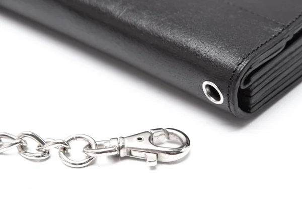 コムデギャルソンCOMME des GARCONS チェーンショルダー付きレザージャバラウォレット 黒 K-108036_009