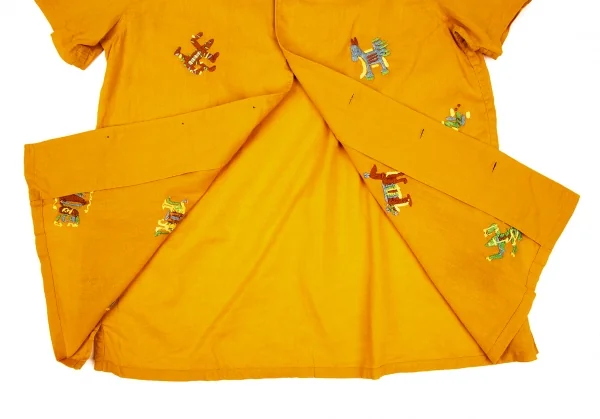 ハイスポーティングギア ミヤケデザインスタジオHAI SPORTING GEAR MIYAKE DESIGN STUDIO コットンリネン刺繍オープンカラーシャツ マスタードM K-108038_015