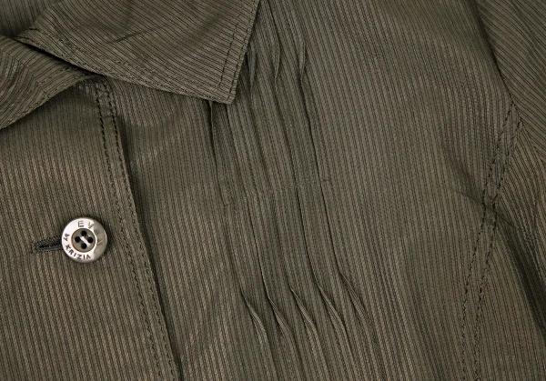 エヴェックス バイ クリツィアEVEX by KRIZIA ラメストライプタックブラウス 茶 カーキ42 K-108040_005