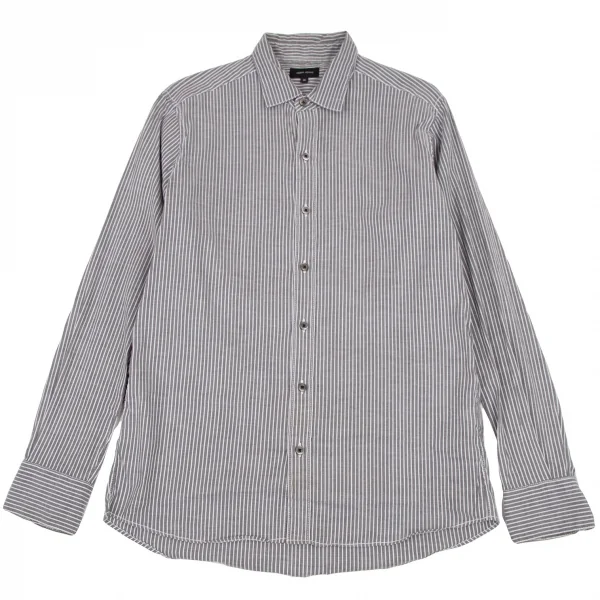 ジョセフ オムJOSEPH HOMME ストレッチリネンコットンストライプシャツ グレー白46 K-108047_001