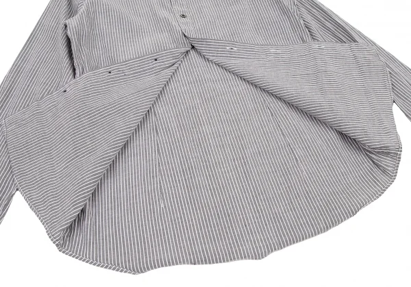 ジョセフ オムJOSEPH HOMME ストレッチリネンコットンストライプシャツ グレー白46 K-108047_010