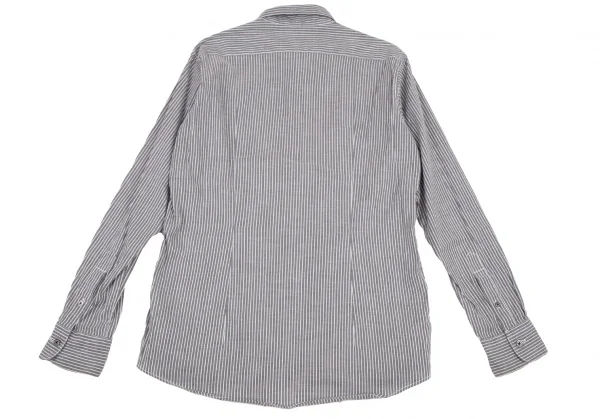 ジョセフ オムJOSEPH HOMME ストレッチリネンコットンストライプシャツ グレー白46 K-108047_011
