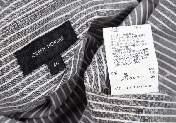ジョセフ オムJOSEPH HOMME ストレッチリネンコットンストライプシャツ グレー白46 K-108047_014