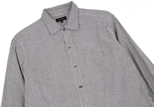 ジョセフ オムJOSEPH HOMME ストレッチリネンコットンストライプシャツ グレー白46 K-108047_002