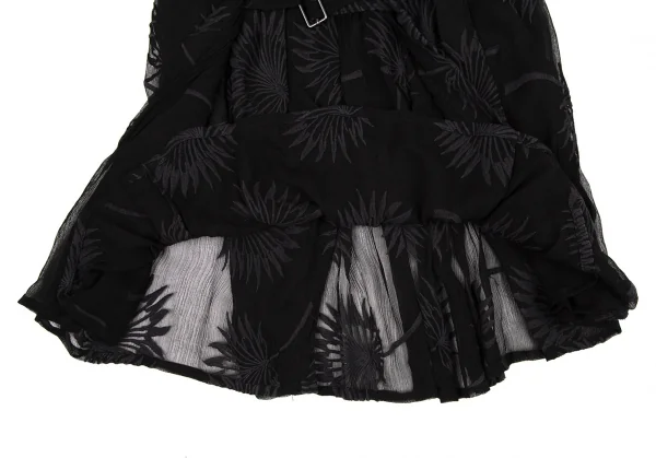 アンドゥムルメステールANN DEMEULEMEESTER ボタニカルエンブロイダリーシースルースカート 黒36 K-108050_011