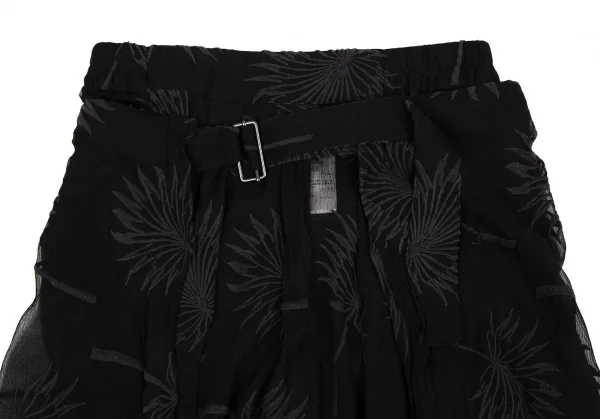 アンドゥムルメステールANN DEMEULEMEESTER ボタニカルエンブロイダリーシースルースカート 黒36 K-108050_003