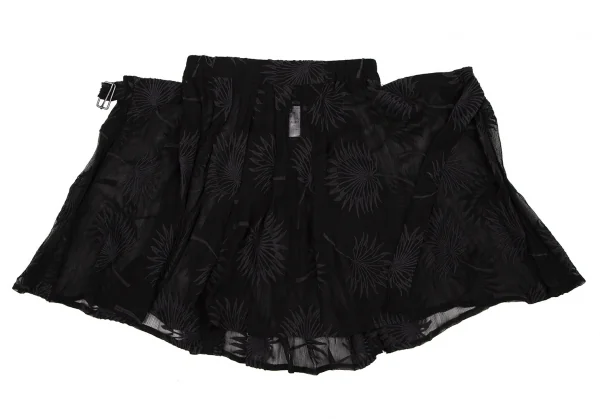 アンドゥムルメステールANN DEMEULEMEESTER ボタニカルエンブロイダリーシースルースカート 黒36 K-108050_005