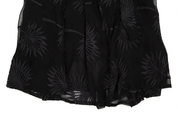 アンドゥムルメステールANN DEMEULEMEESTER ボタニカルエンブロイダリーシースルースカート 黒36 K-108050_007