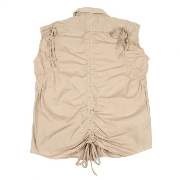 ジュンヤワタナベ コムデギャルソンJUNYA WATANABE COMME des GARCONS コードシャーリングノースリーブラウンドカラーシャツ ベージュS位 K-108055_010