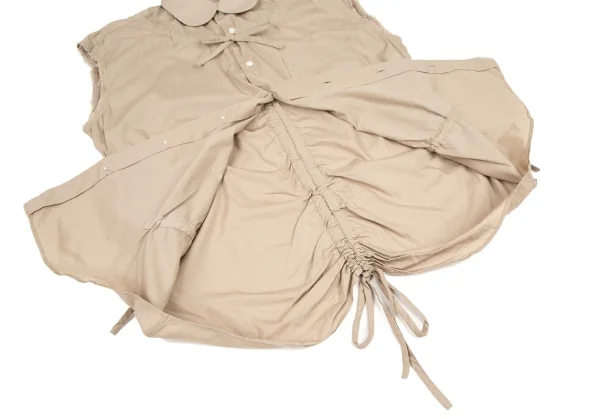 ジュンヤワタナベ コムデギャルソンJUNYA WATANABE COMME des GARCONS コードシャーリングノースリーブラウンドカラーシャツ ベージュS位 K-108055_011