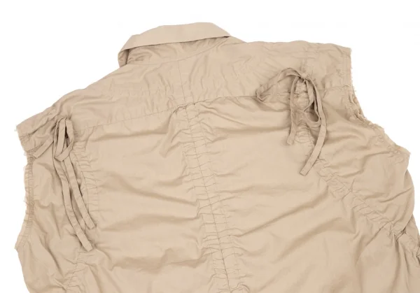 ジュンヤワタナベ コムデギャルソンJUNYA WATANABE COMME des GARCONS コードシャーリングノースリーブラウンドカラーシャツ ベージュS位 K-108055_012