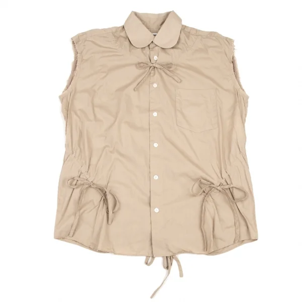 ジュンヤワタナベ コムデギャルソンJUNYA WATANABE COMME des GARCONS コードシャーリングノースリーブラウンドカラーシャツ ベージュS位 K-108055_002