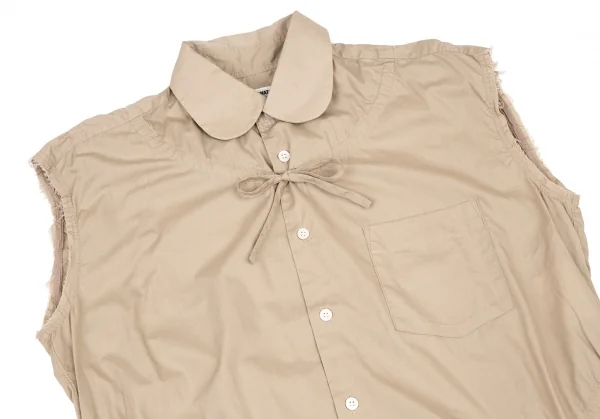 ジュンヤワタナベ コムデギャルソンJUNYA WATANABE COMME des GARCONS コードシャーリングノースリーブラウンドカラーシャツ ベージュS位 K-108055_003