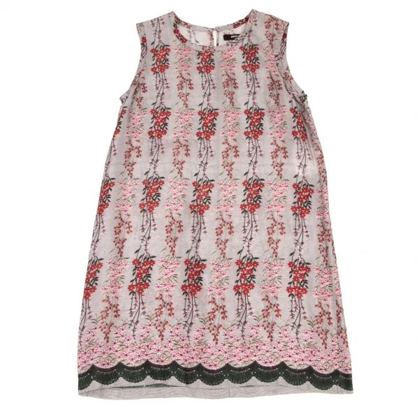 ジュンヤワタナベ コムデギャルソンJUNYA WATANABE COMME des GARCONS フラワーエンブロイダリーチュール転写プリントノースリーブワンピース マルチS K-108056_002