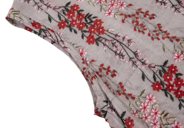 ジュンヤワタナベ コムデギャルソンJUNYA WATANABE COMME des GARCONS フラワーエンブロイダリーチュール転写プリントノースリーブワンピース マルチS K-108056_005