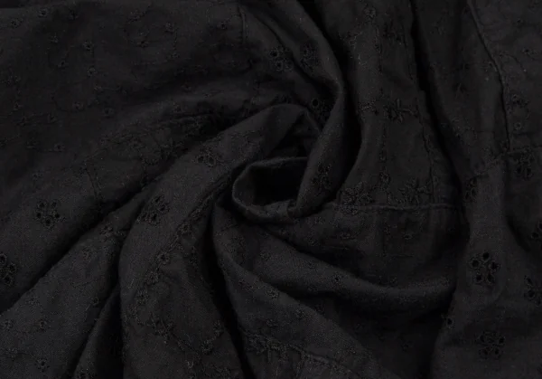 リミフゥLIMI feu エンブロイダリーレースパッチワーク切替スカート 黒S K-108060_011