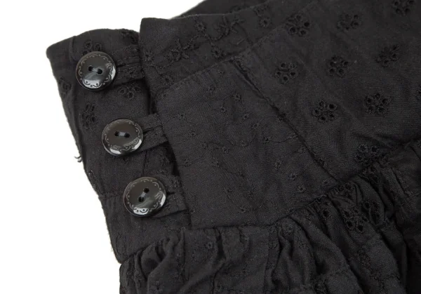 リミフゥLIMI feu エンブロイダリーレースパッチワーク切替スカート 黒S K-108060_004