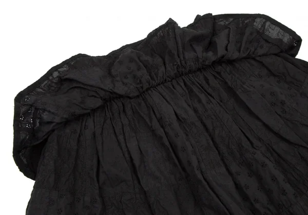 リミフゥLIMI feu エンブロイダリーレースパッチワーク切替スカート 黒S K-108060_006