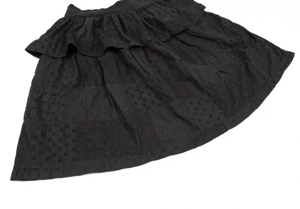 リミフゥLIMI feu エンブロイダリーレースパッチワーク切替スカート 黒S K-108060_007