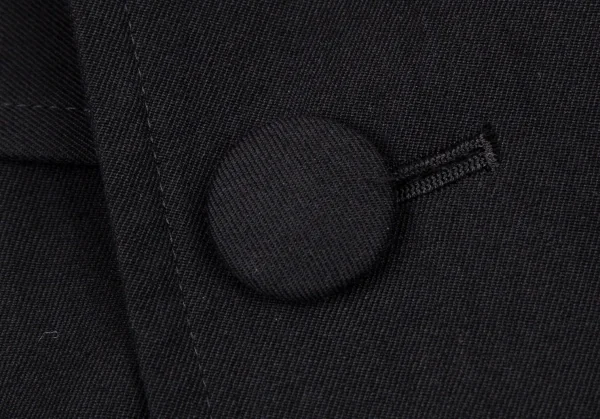 ヨウジヤマモト ファムYohji Yamamoto FEMME ウールコットンギャバギャザー切替ボリュームダブルコート 黒2 K-108061_005
